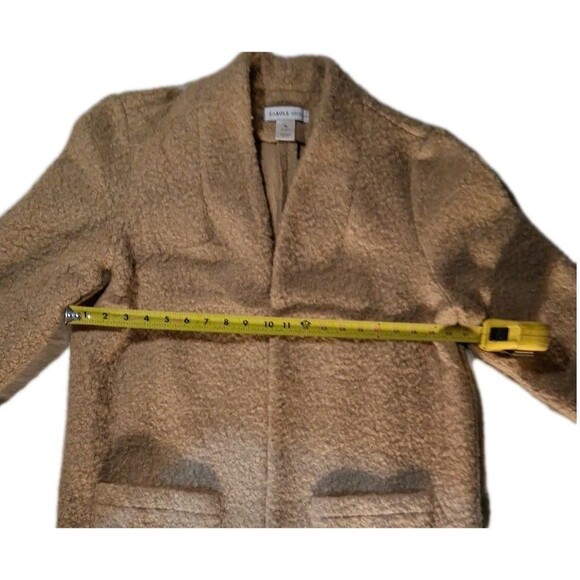 Carole Wren Tan Textured Fuzzy Lightweight Long Coat XL - Picture 4 of 6